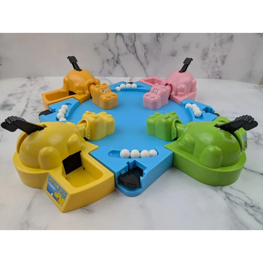 Hungry Hungry Hippos Board Game Tabletop Hasbro 2006 16 Marbles No Box